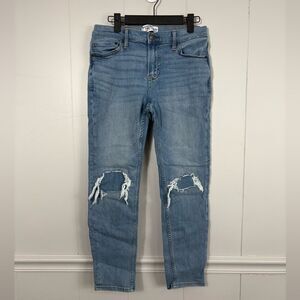 Abercrombie Kids Denim Distressed Taper Fit Blue Jeans 13/14 Preppy Cute Casual